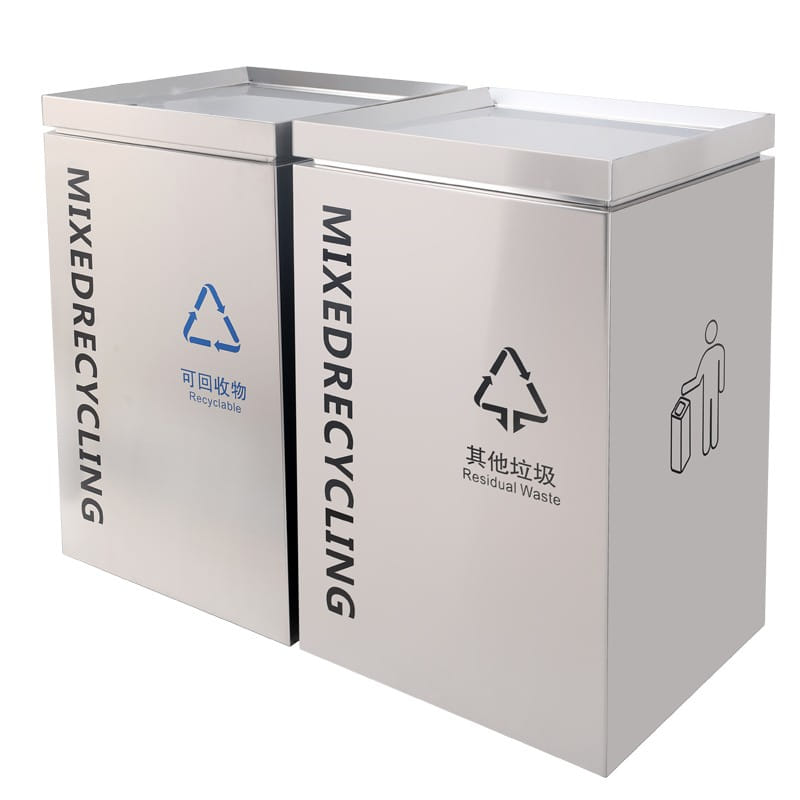 BX-D356 Custom 2-Compartment Stainless Steel Bin