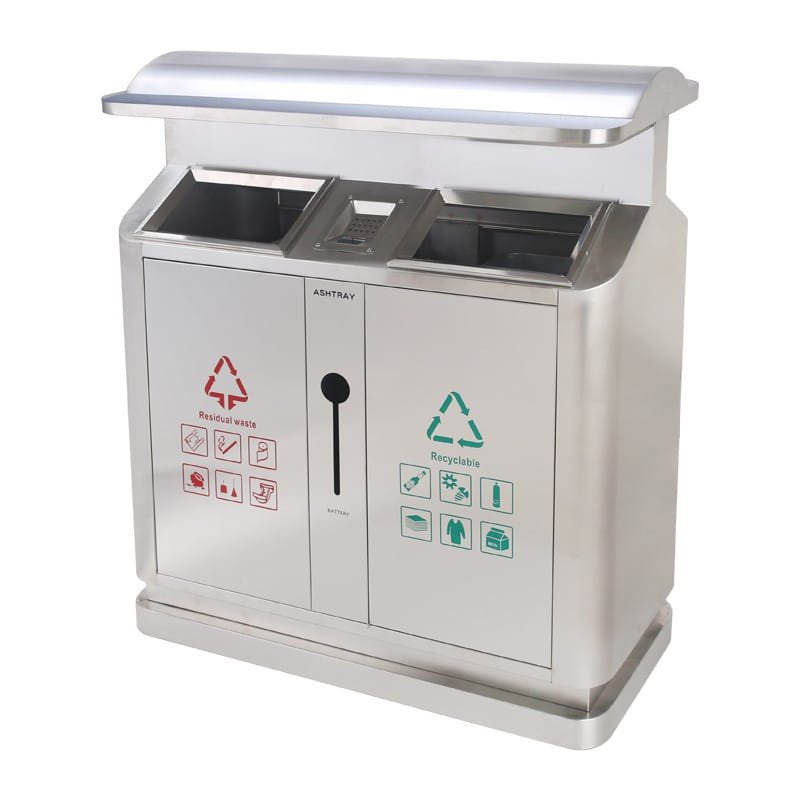 BX-D380 2-Stream Outdoor Bin with Rain Canopy