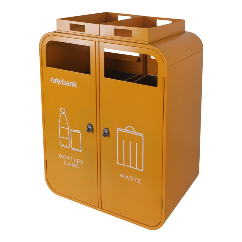 BX-D606B Custom Branded Dual-Stream Recycling Station (Galvanized Steel)