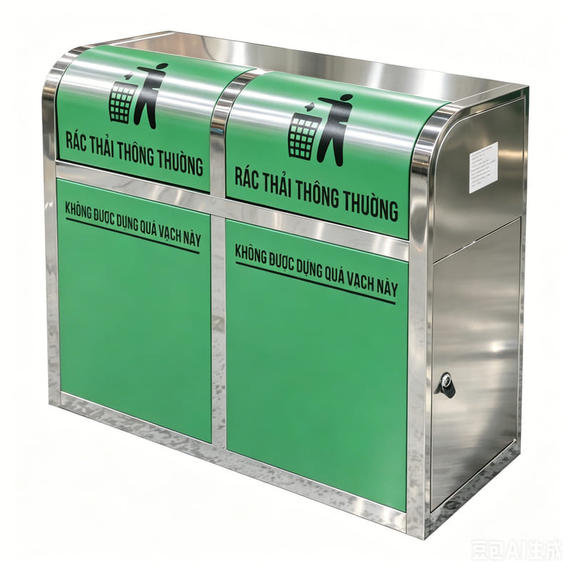 BX-D696 Hospital 2-Stream Bin with Vietnamese Labels