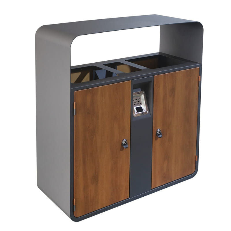 BX-D710 Wood-Grain 3-Stream Bin with Canopy