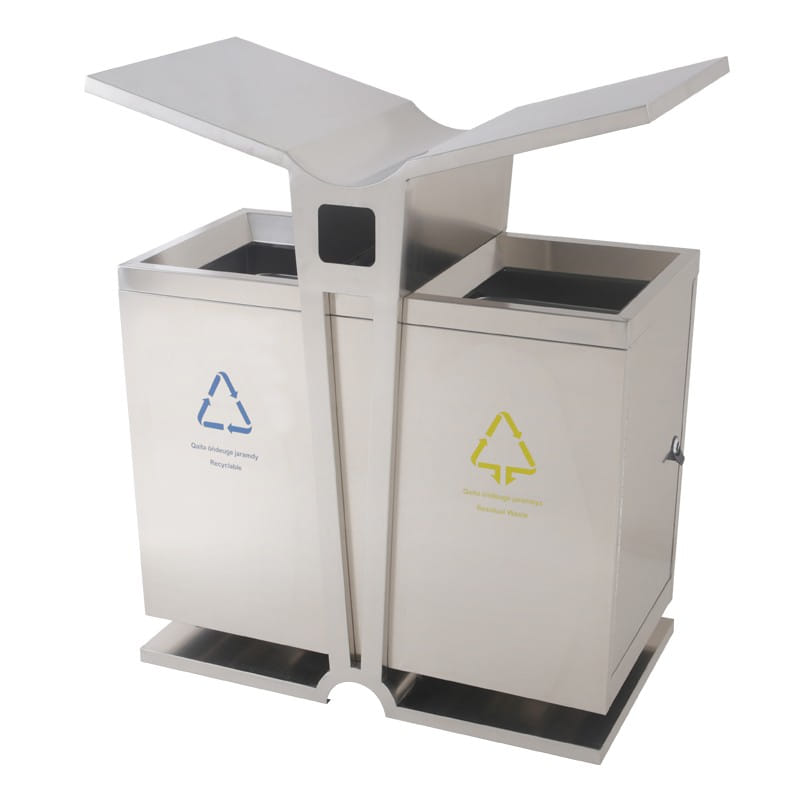 BX-H004B 2-Stream Outdoor Bin with Canopy