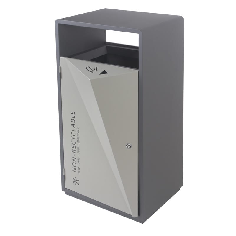 BX-H032-2 Outdoor Bin with Ashtray - Non-Recyclable Label