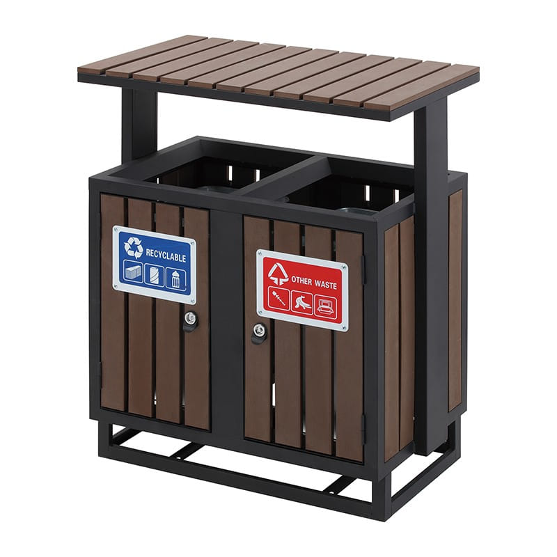 BX-H038 WPC 2-Stream Eco Bin with Canopy