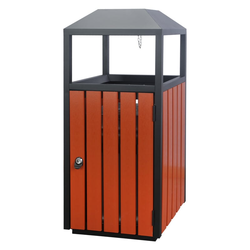 BX-H045KG House-Shaped Steel & Wood Bin