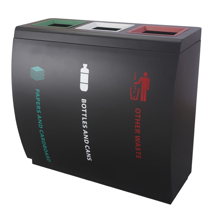 BX-H060 Curved 3-Stream Recycling Bin